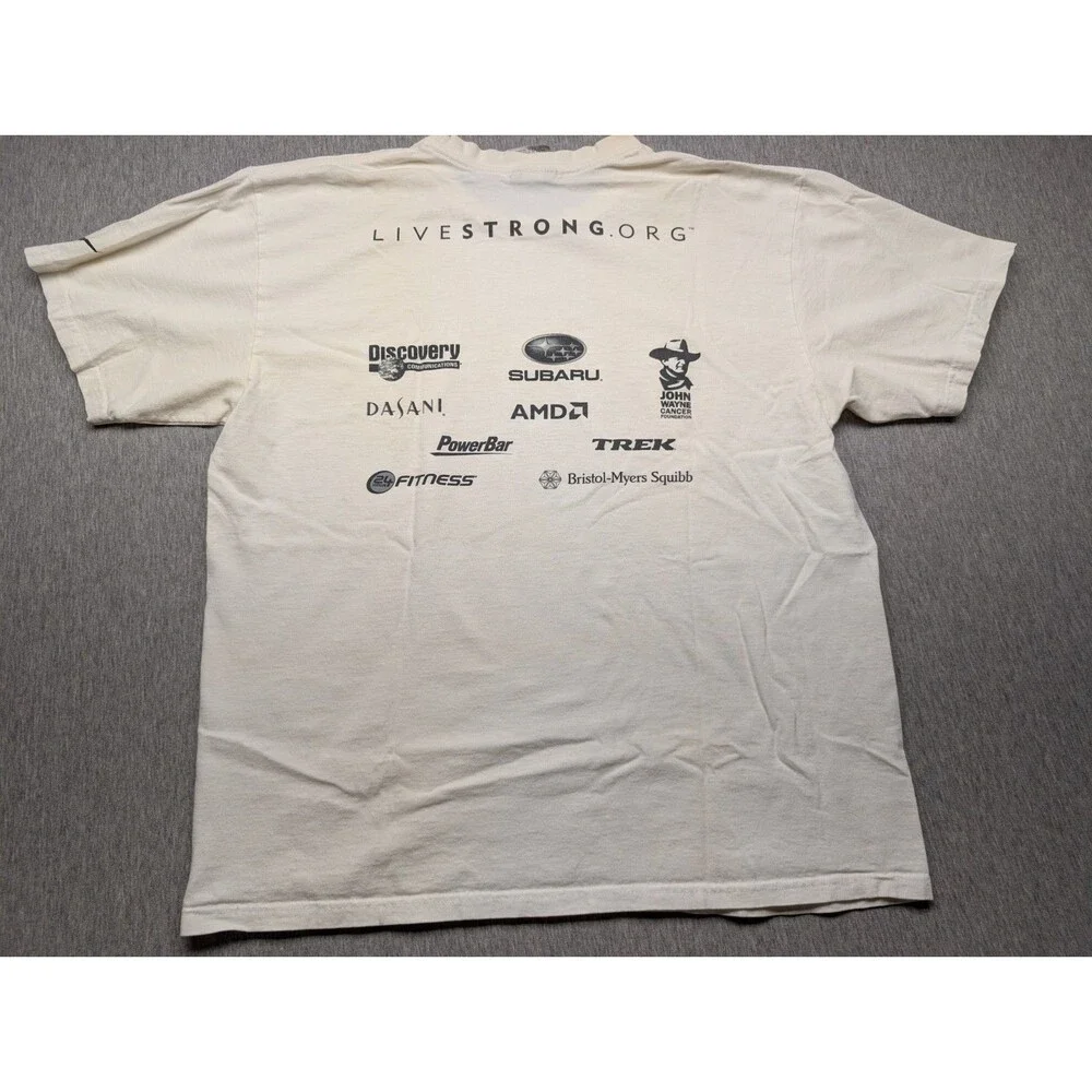 VTG Vintage Y2K Team Tag Nike 2005 Lance Armstrong Event Tee Size M White